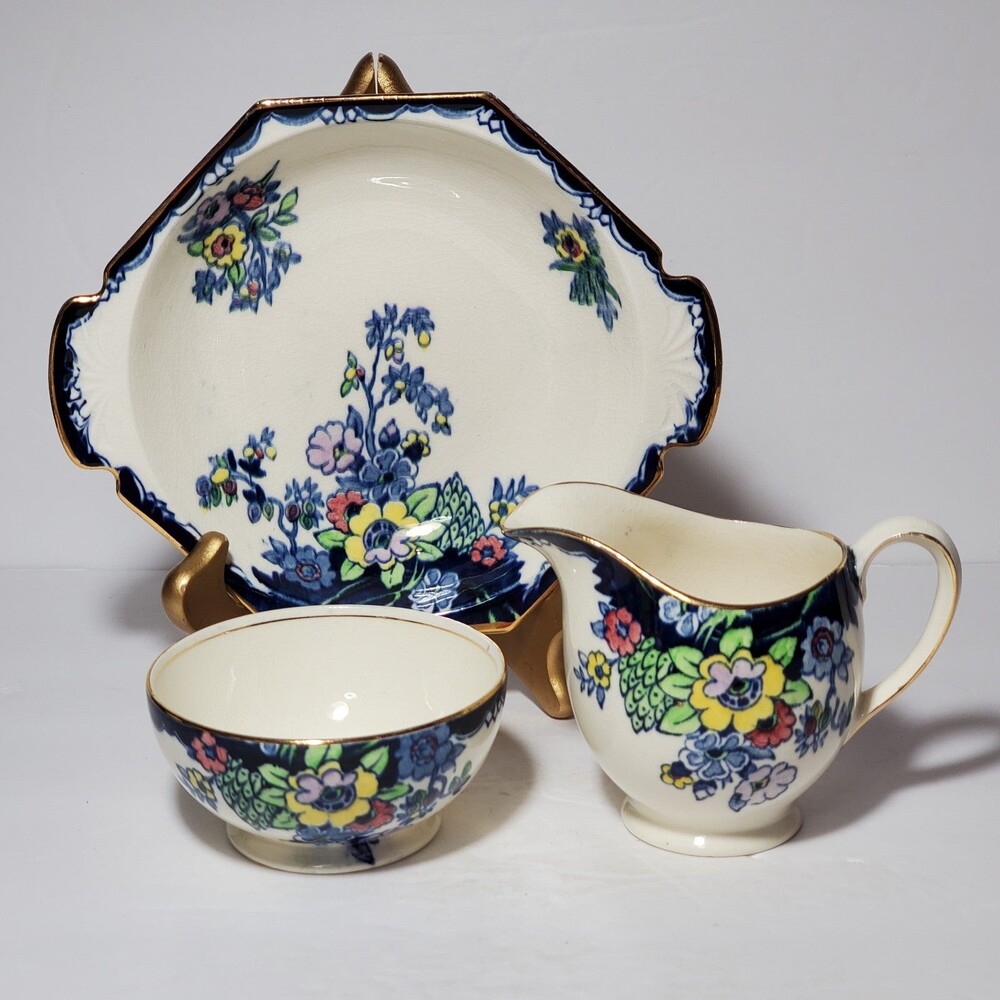 Royal Winton Grimwades Sugar Bowl, Creamer and Dish Vintage
